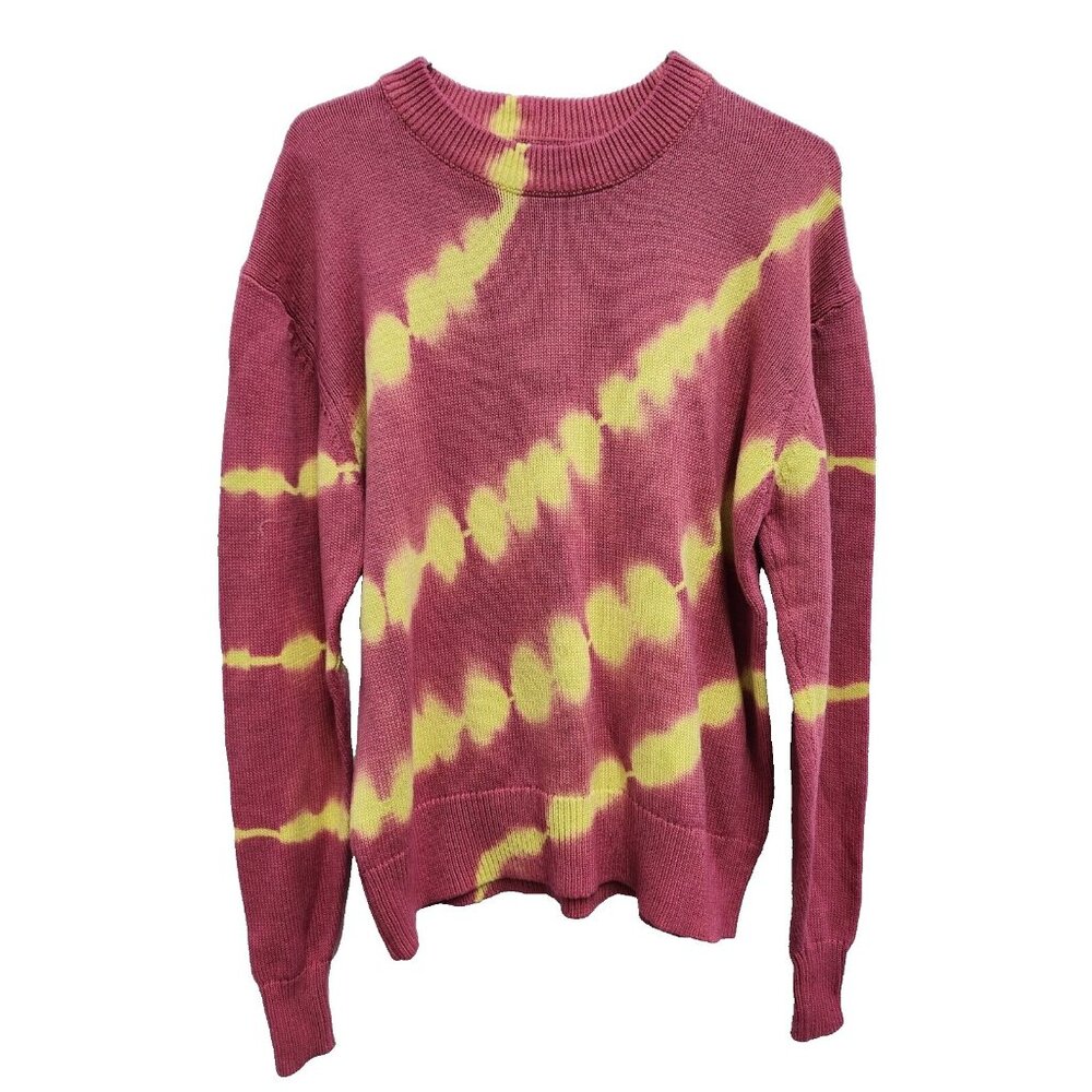Urban Outfitters Womens BOHO Hippie Sweater Size XS Pink Yellow Tie Dye Pullover